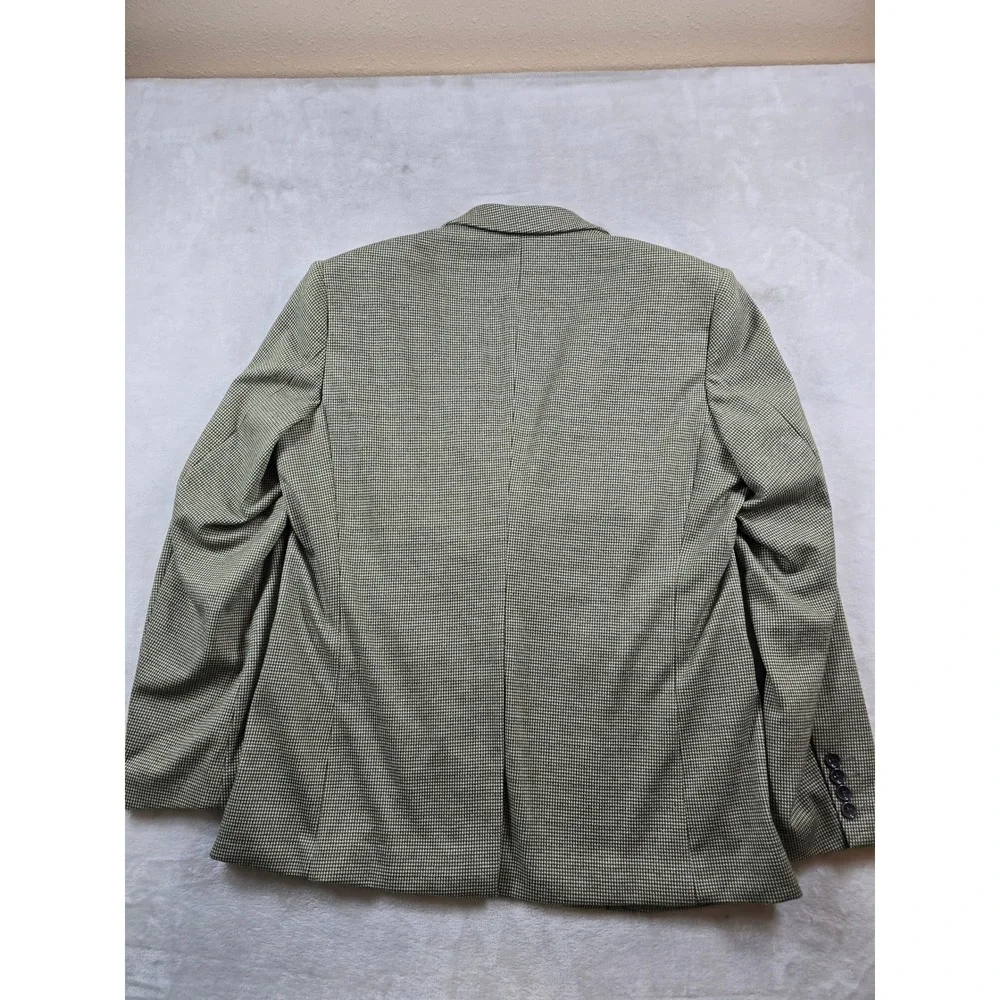 PJ Paul Jones Blazer Mens Large Olive Green Houndstooth Golf Sport Coat
